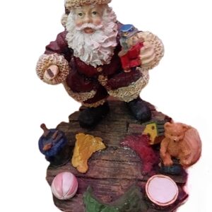 Festive Santa Claus Figurine with Toys